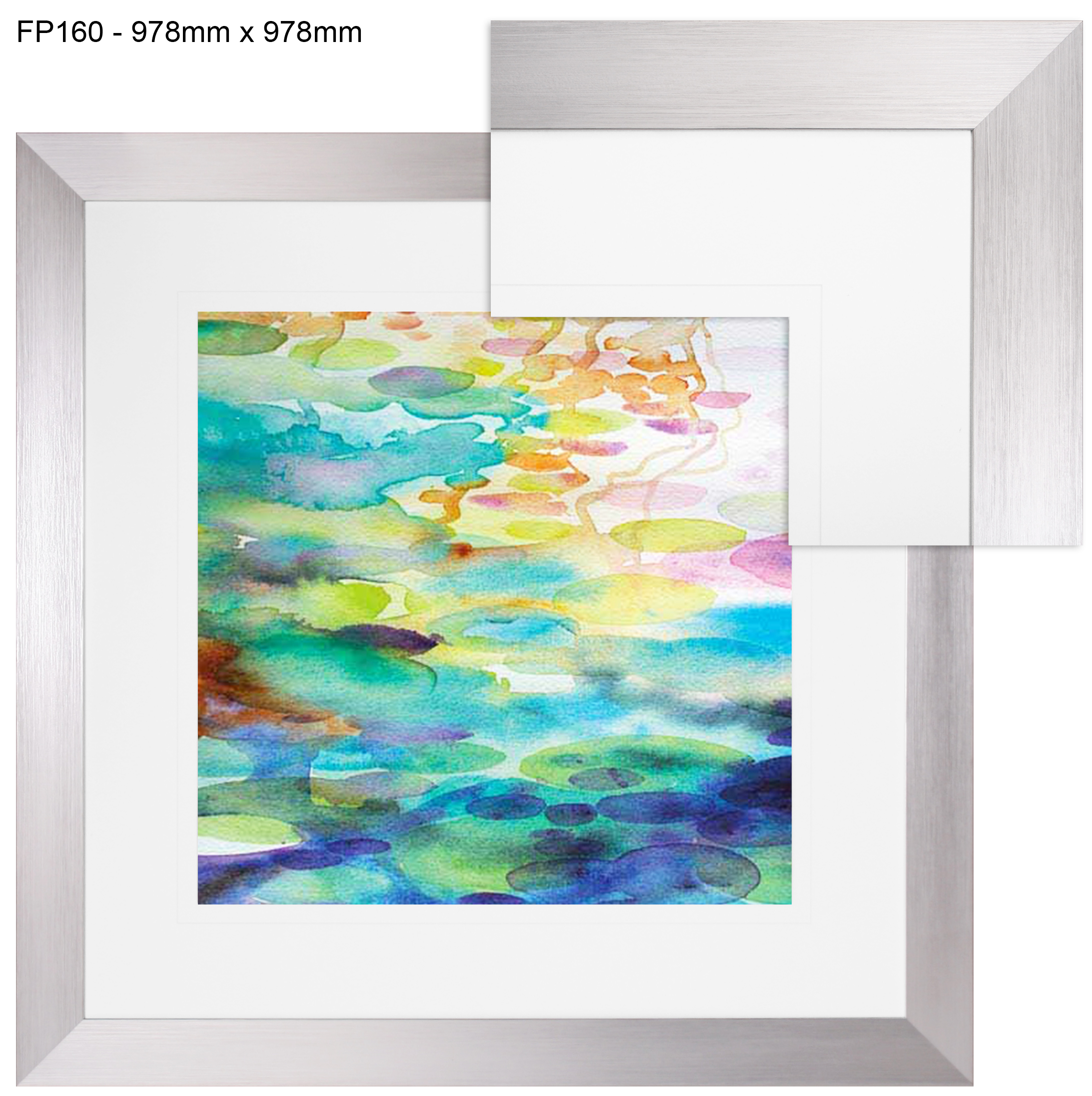 FP160 Wall décor art framed print absract silver frame